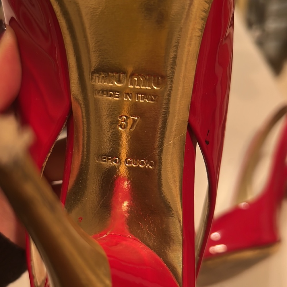 Miu Miu Red Patent Heels - image 4